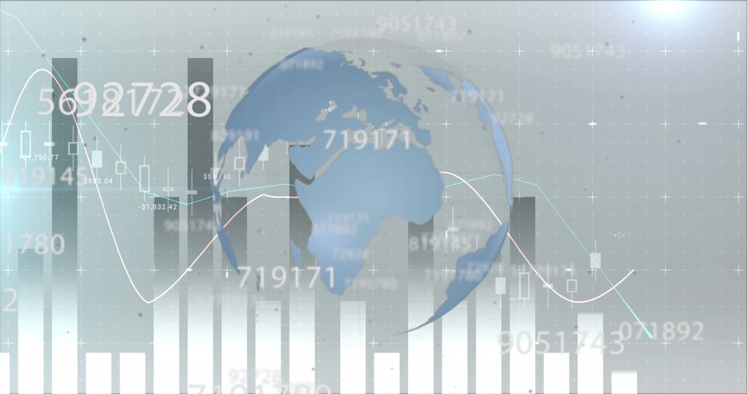 Global Financial Trends with Earth Overlay and Graphical Data Visual