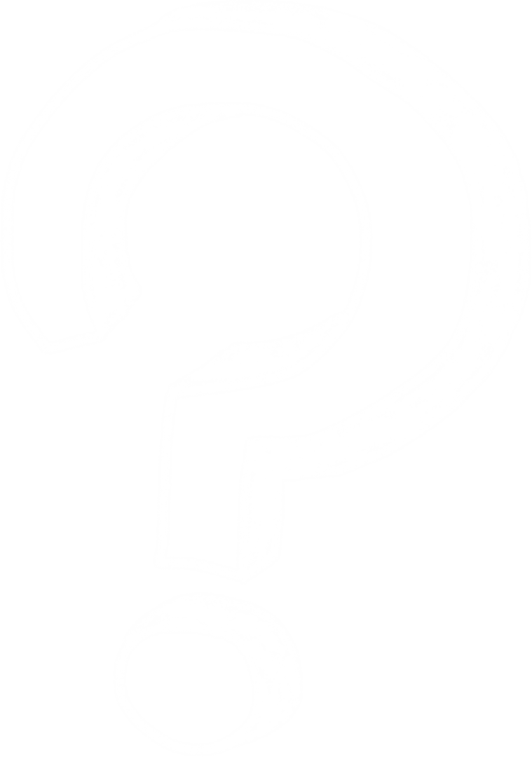 Chalk-Style White Question Mark Transparent Background