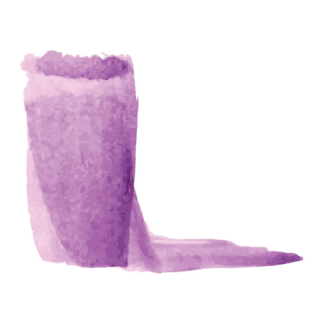 Abstract Purple Brushstroke Illustration on Transparent Background