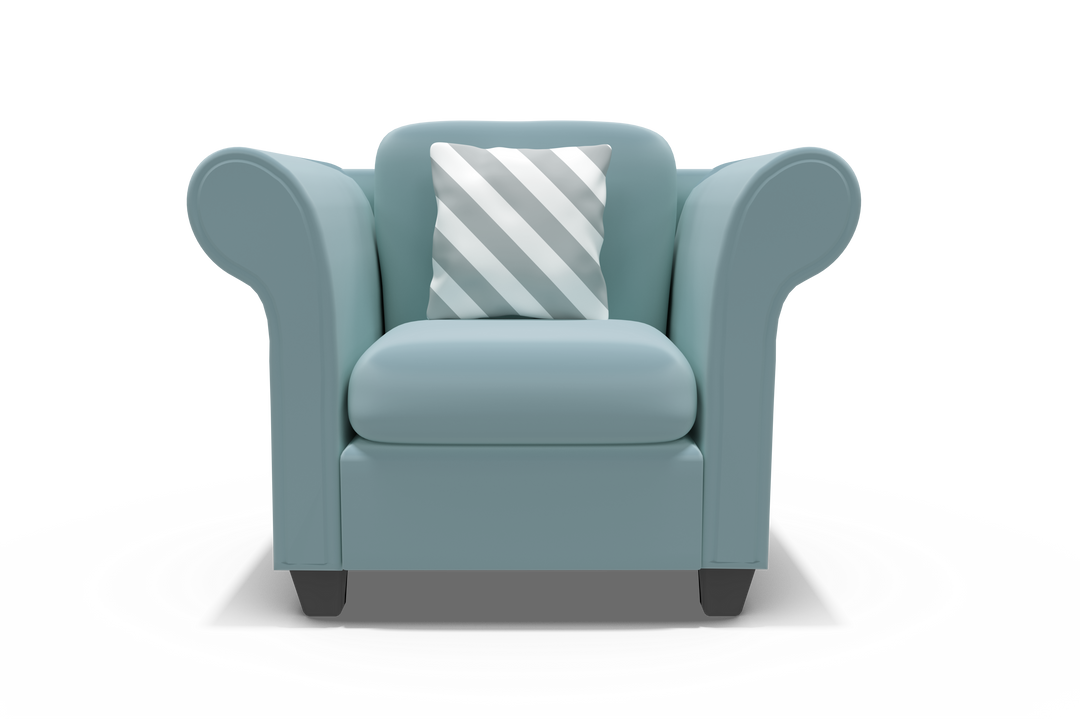 Elegant Gray Armchair with Stripeted Cushion on Transparent Background - Download Free Stock Images Pikwizard.com