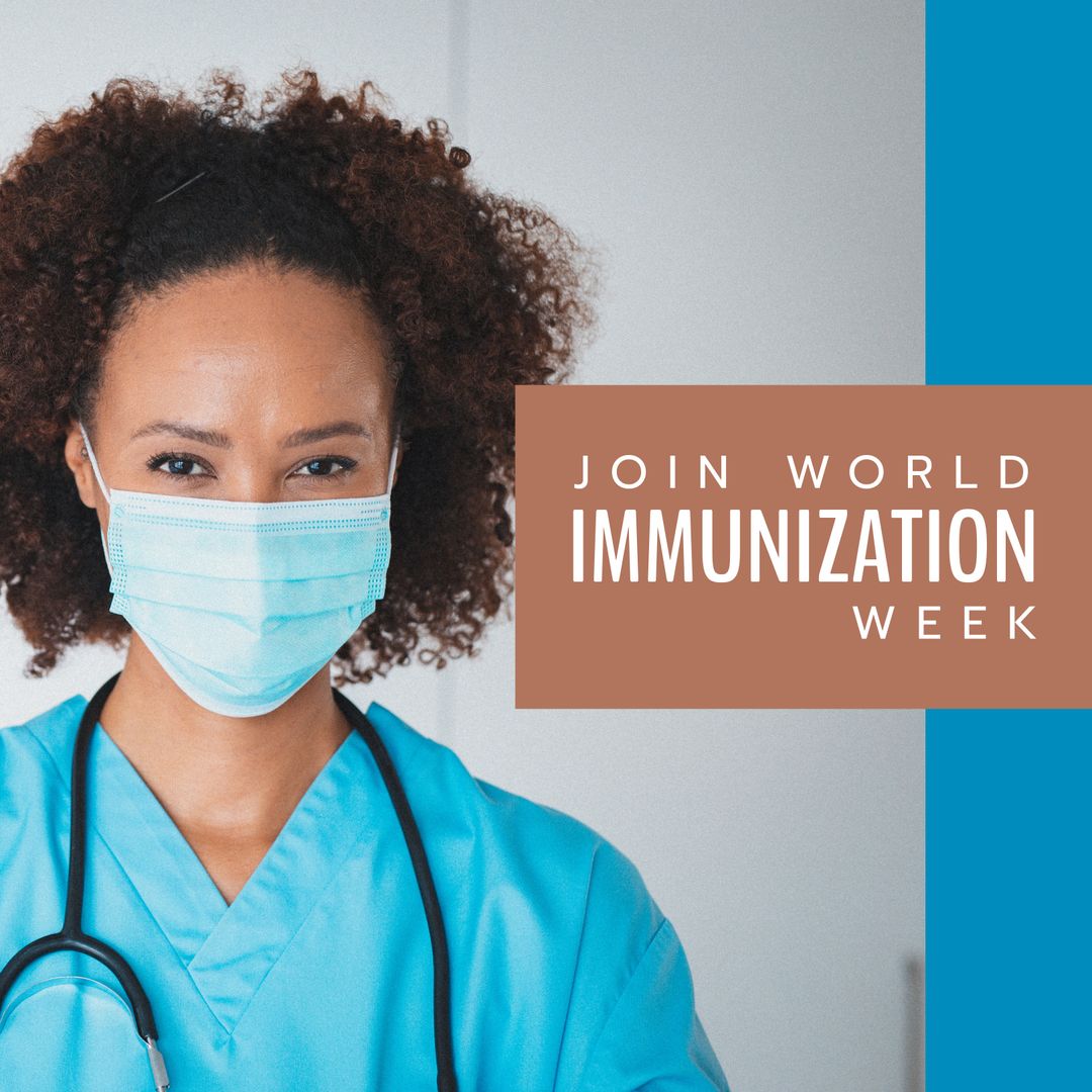 Healthcare Professional Promoting Immunization Week Awareness