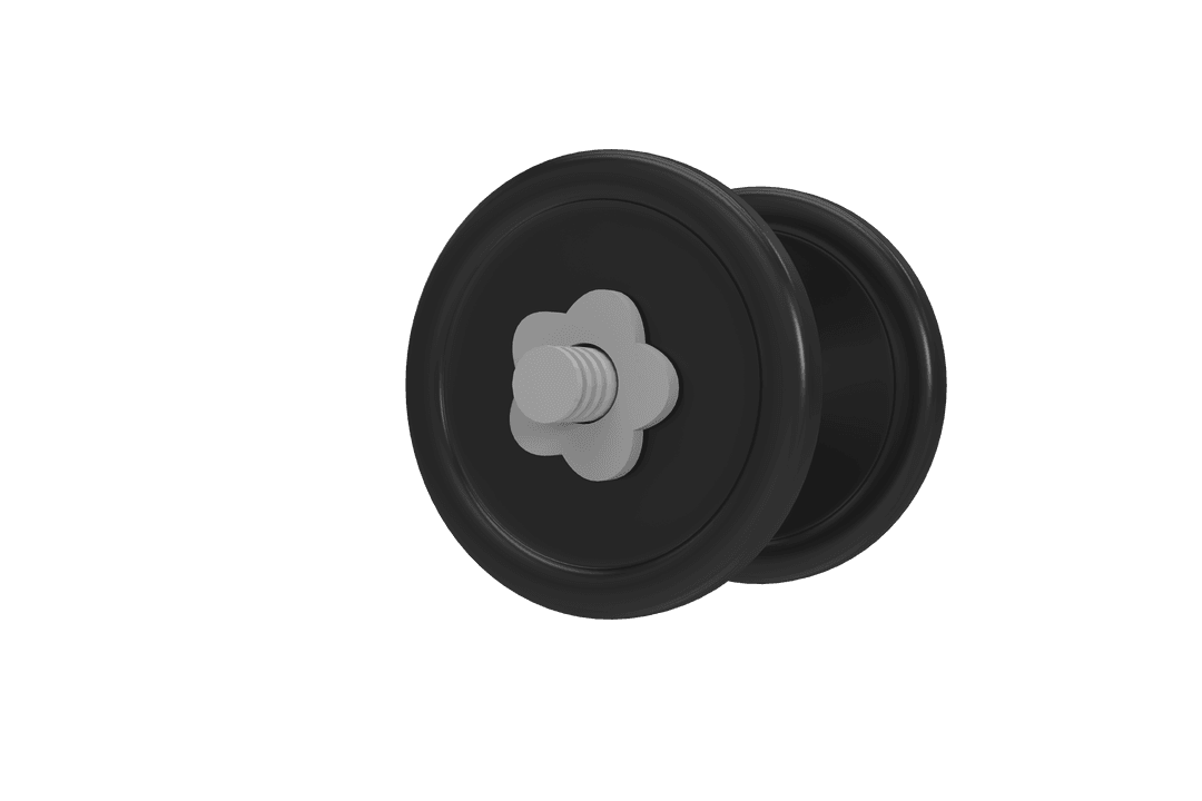 Black Dumbbell Isolated on Transparent Background