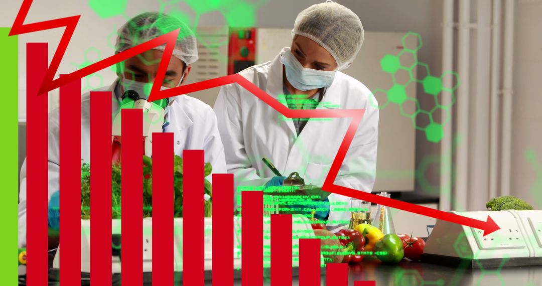 Diverse Scientists Collaborating with Data Overlay