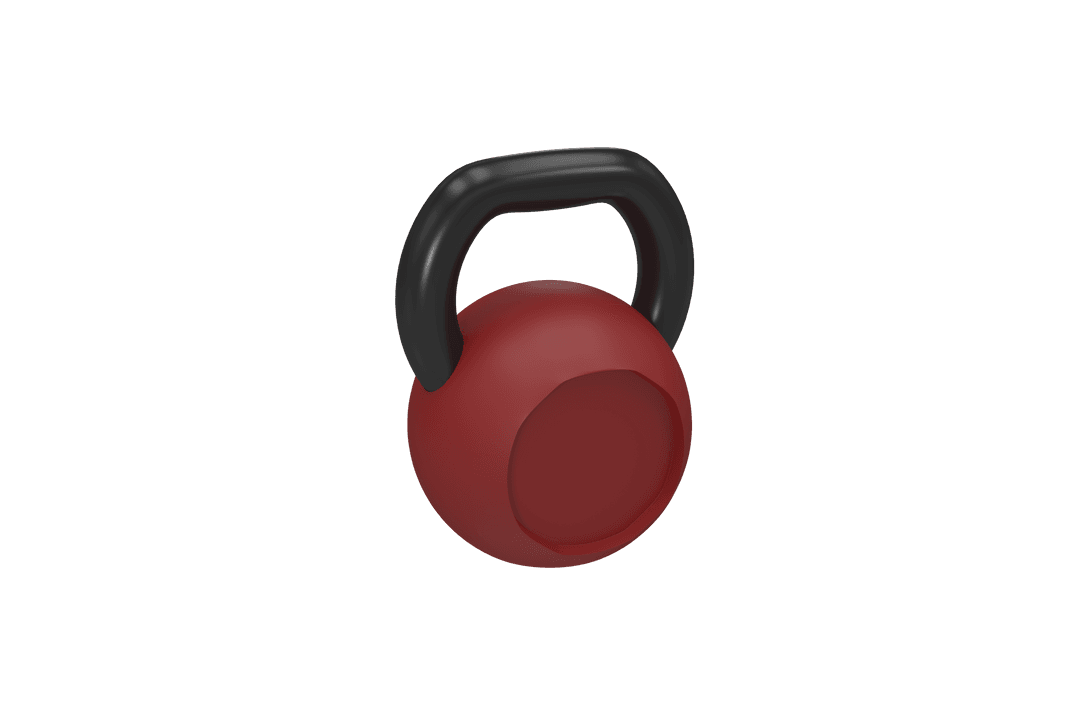 Claret Kettlebell on Transparent Background for Fitness Enthusiasts
