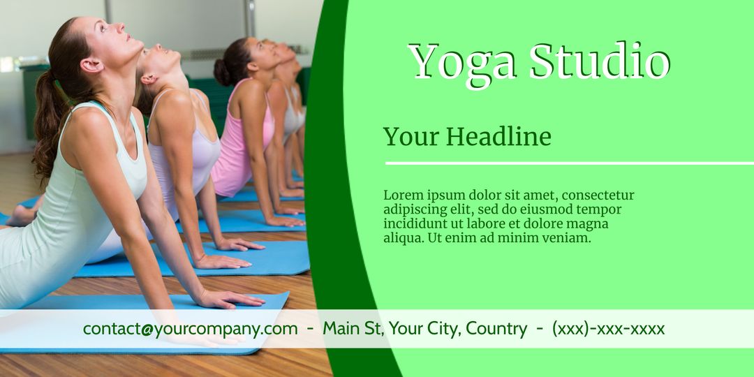 Yoga Studio Promotion Featuring Group Exercise in Serene Setting - Download Free Stock Templates Pikwizard.com