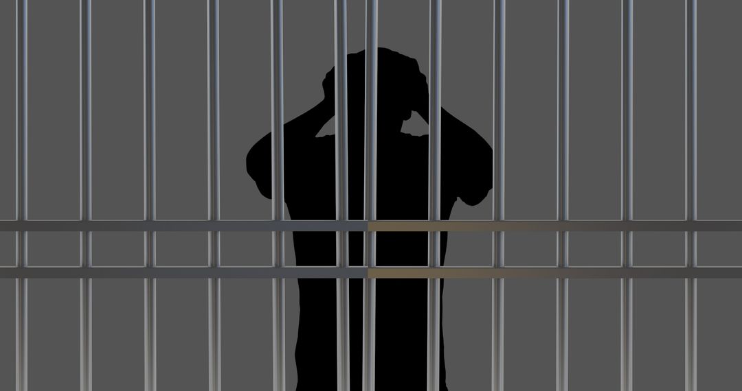 Silhouette of Person in Prison Cell with Bars - Free Images, Stock Photos and Pictures on Pikwizard.com