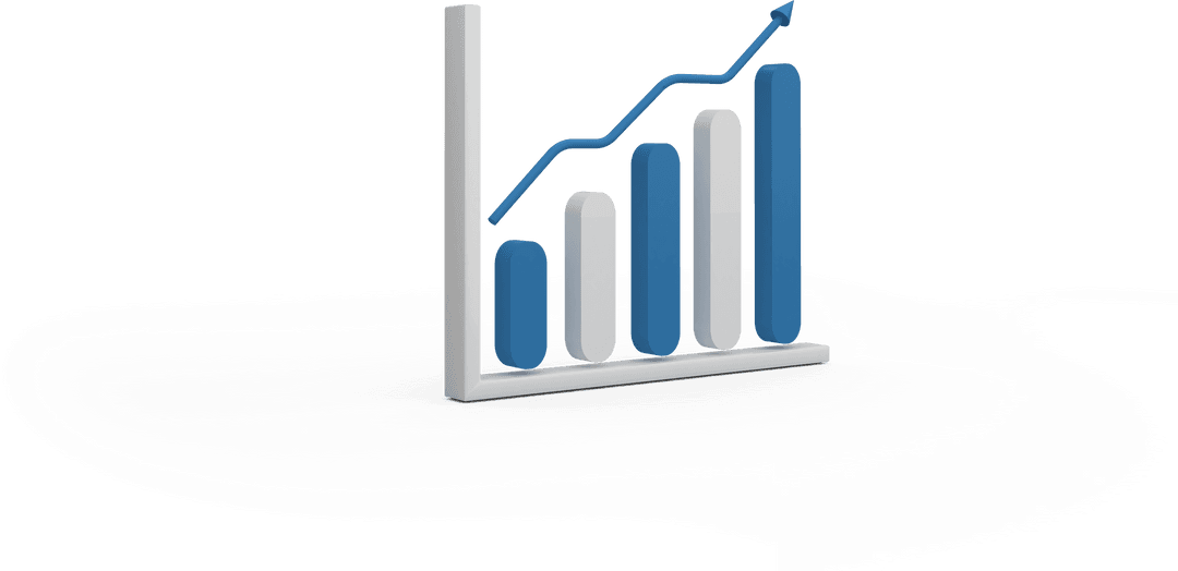 Transparent Rising Bar Graph Chart Icon
