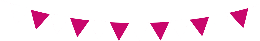 Pink and White Triangular Party Banners on Transparent Background