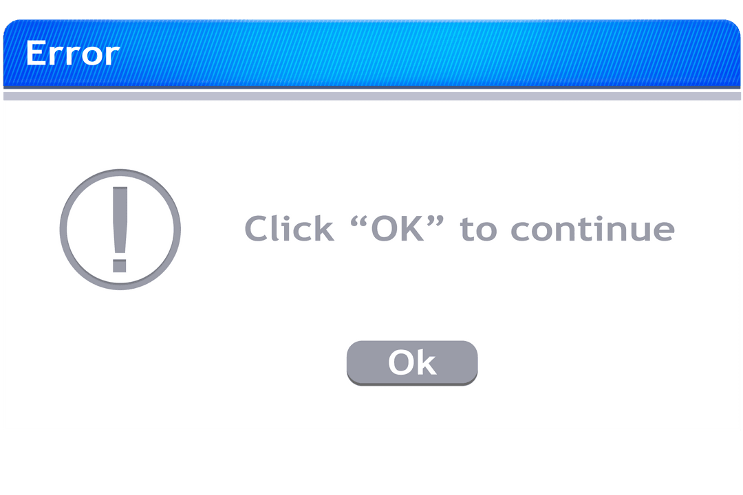 Error Message Window Graphic on Transparent Background