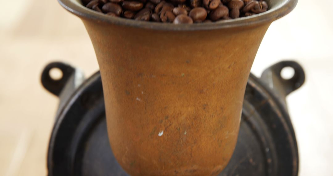 Close-Up Of Roasted Coffee Beans In Measuring Cup - Free Images, Stock Photos and Pictures on Pikwizard.com