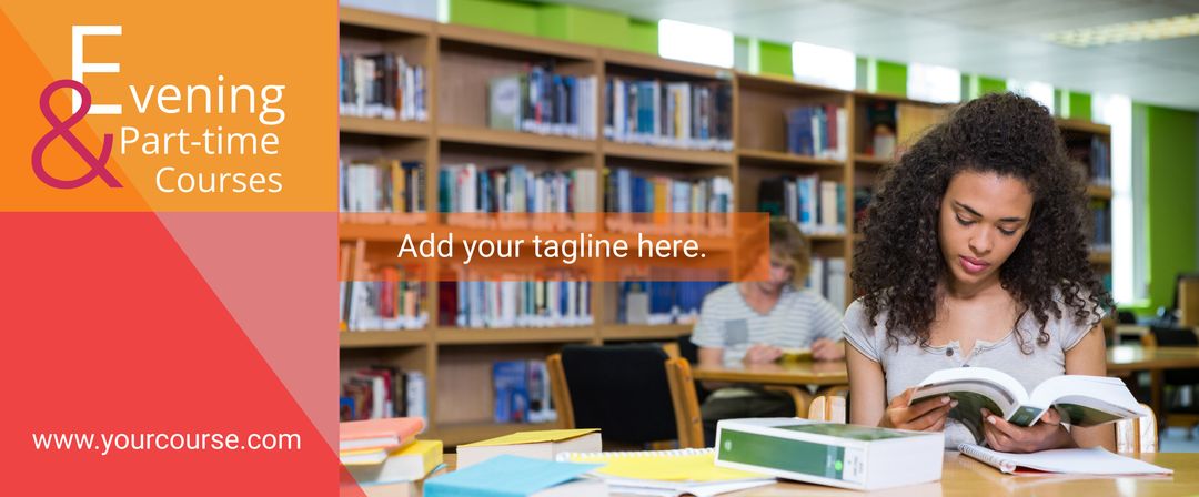 Student Deeply Engaged in Studies at Library