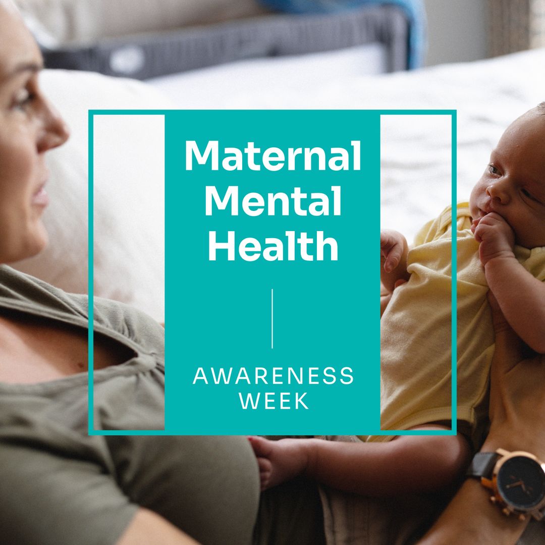 Maternal Mental Health Awareness Week with Caring Mother and Newborn - Download Free Stock Templates Pikwizard.com