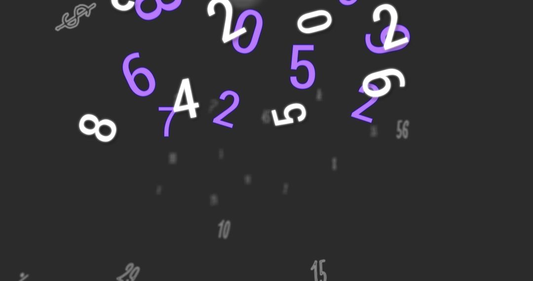 Abstract Floating Numbers on Grey Background