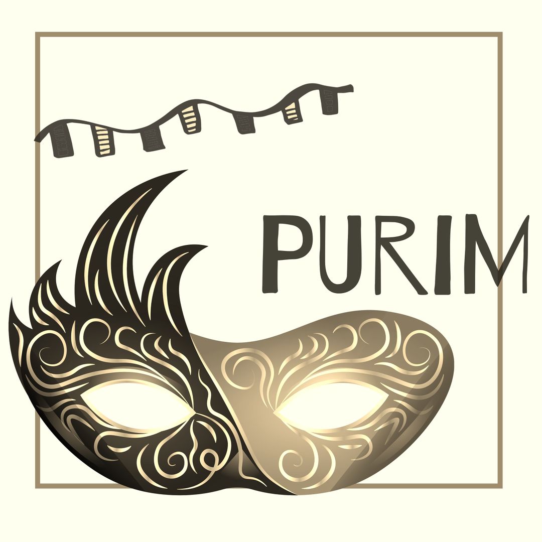 Purim Celebration with Elegant Costume Mask