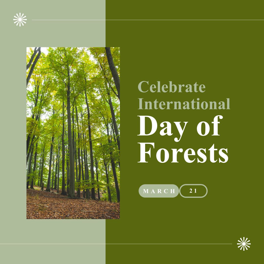 International Day of Forests Promotion with Greenery Background