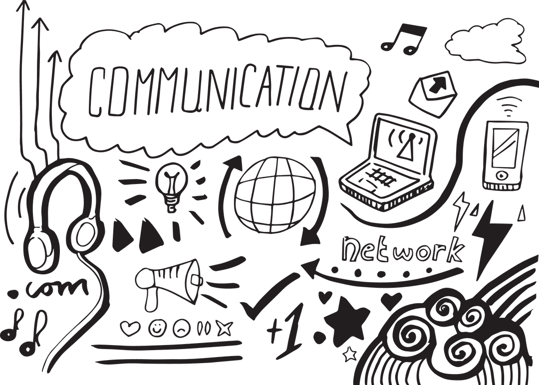 Digital Communication Icons on Transparent Background with Text Design - Download Free Stock Images Pikwizard.com