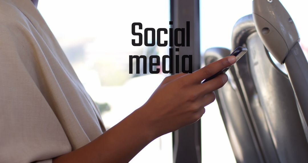 Woman Browsing Social Media on Smartphone in Cafe