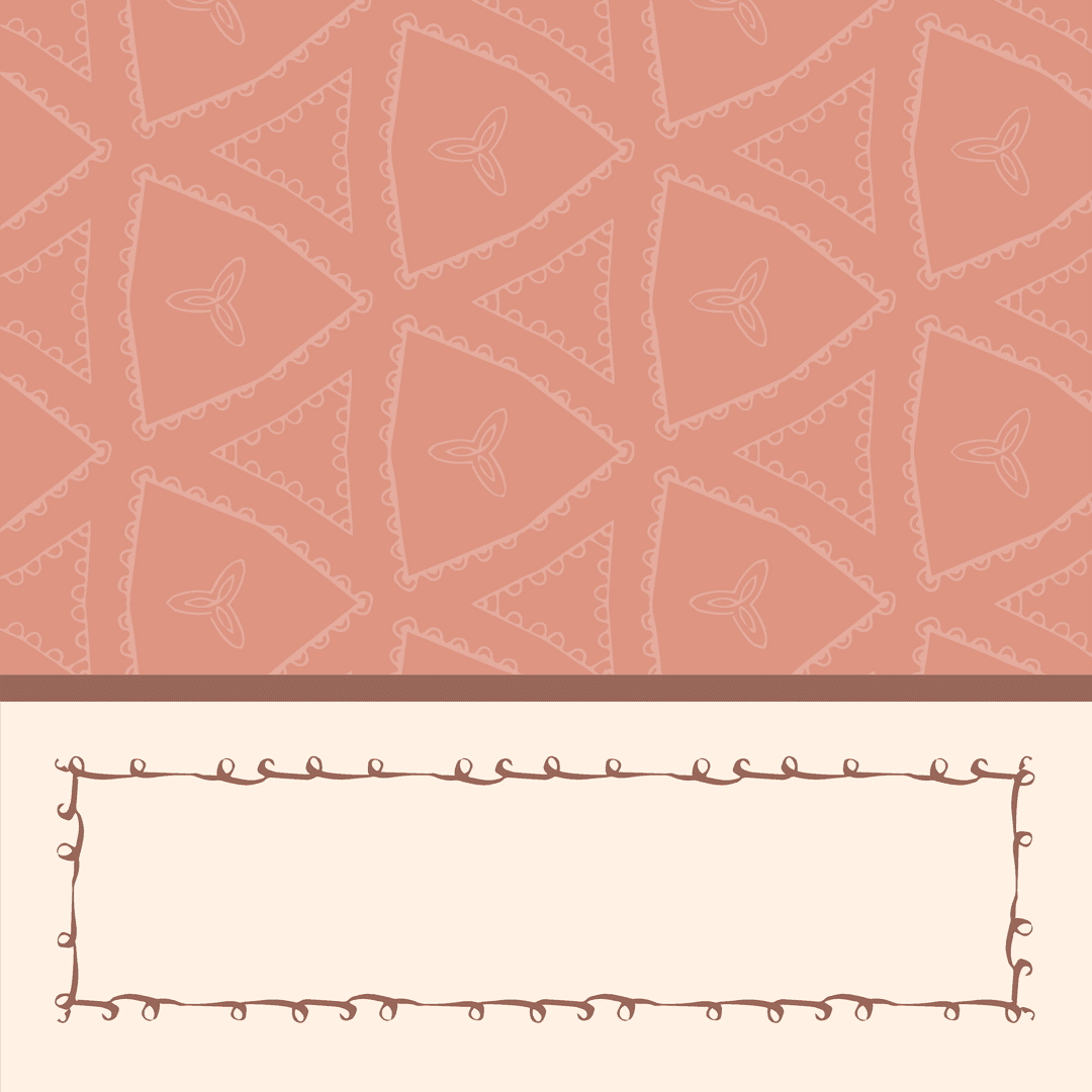 Pink Decorative Pattern with Delicate Motifs on Transparent Layer