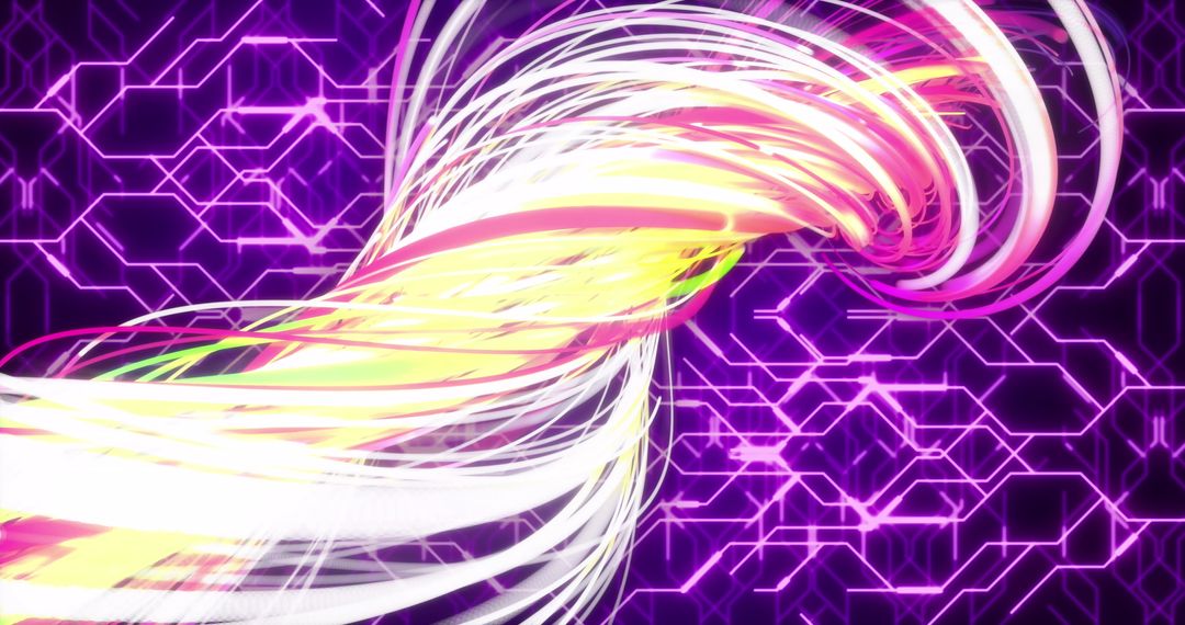 Digital Network Layers with Abstract Motion and Bright Colors