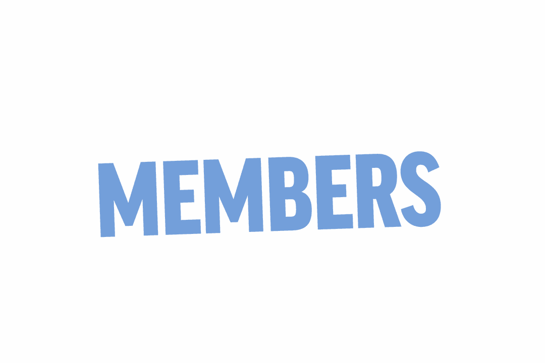Blue Members Text Transparent Isolated on White Background