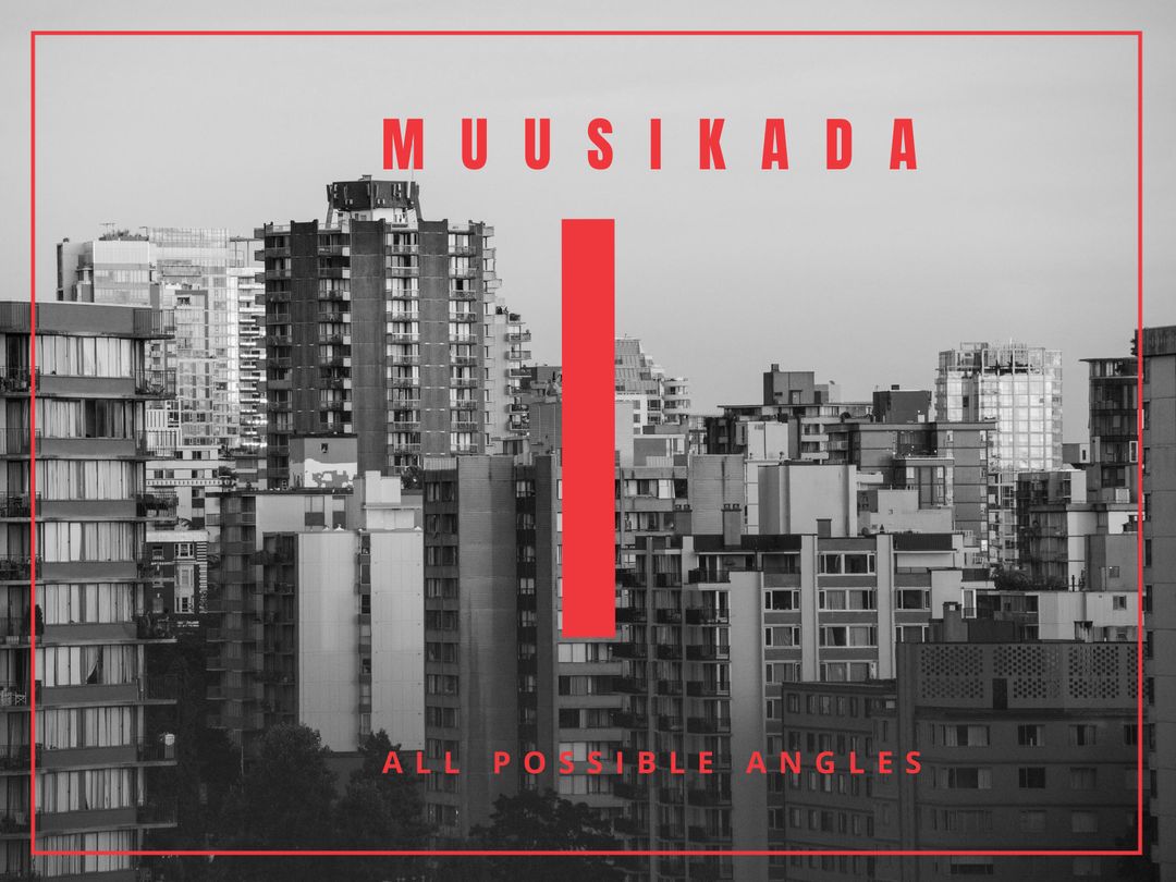 Urban Music Event Poster with Cityscape Background