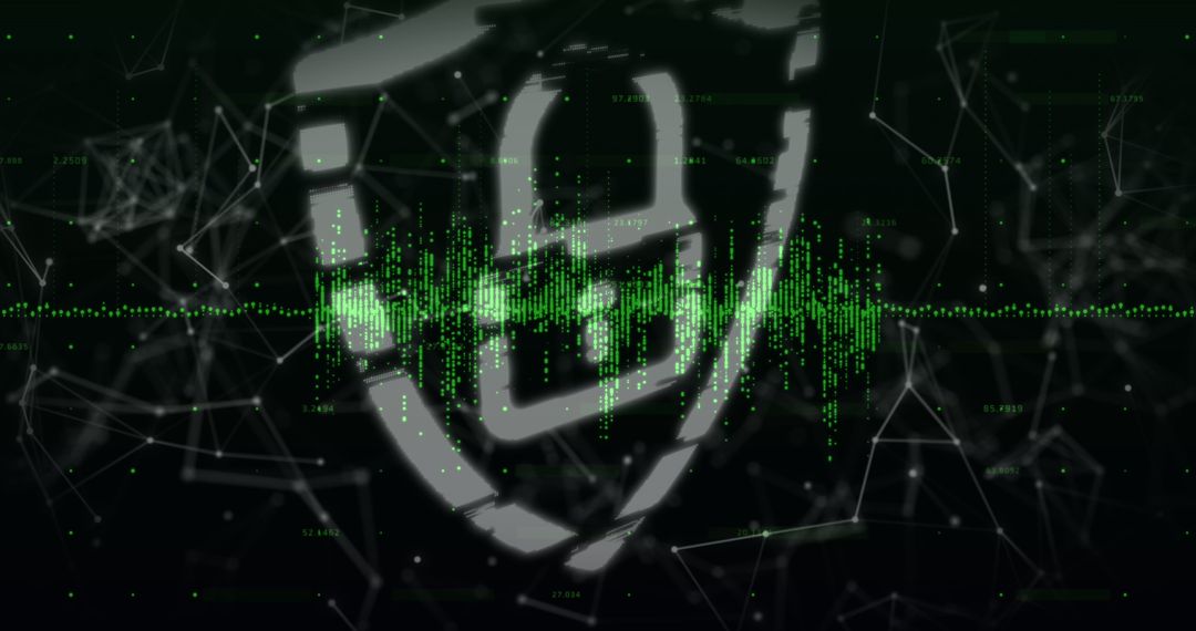 Digital Security Padlock with Data Waves