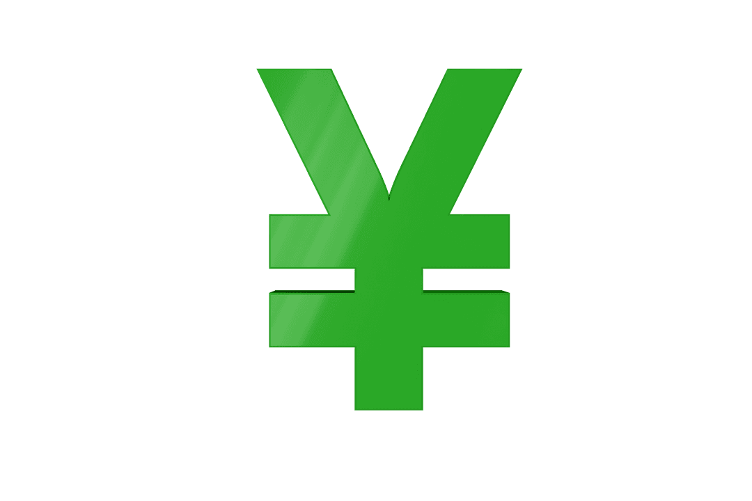 Green Yen Symbol Illustration on Transparent Background