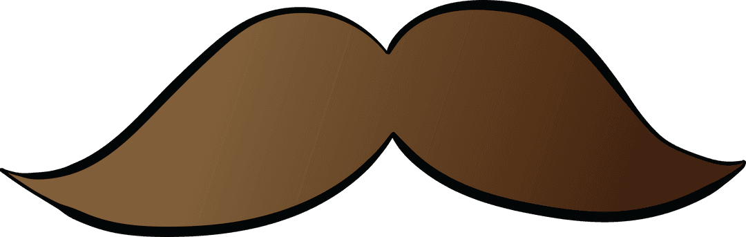 Brown Moustache Graphic on Transparent Background