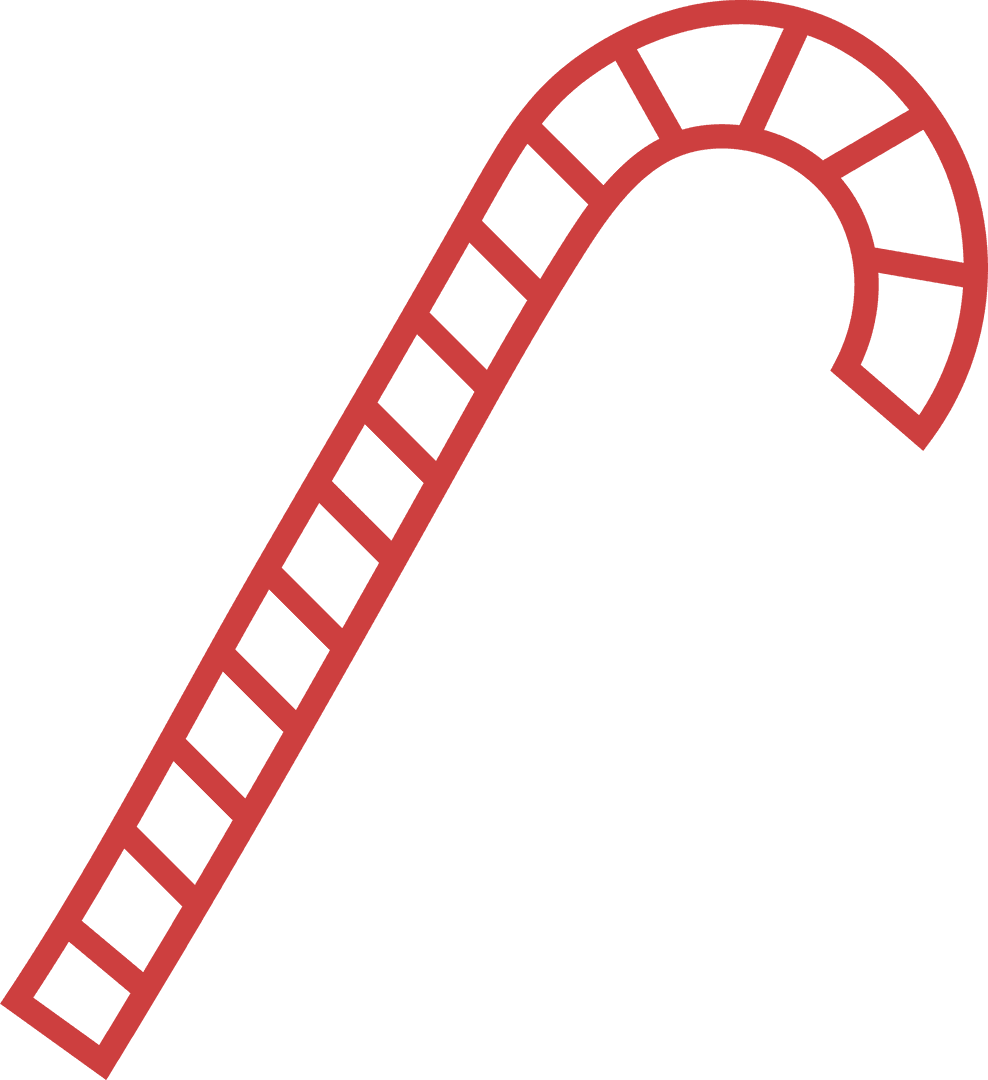 Transparent Candy Cane Pattern Illustration on Red