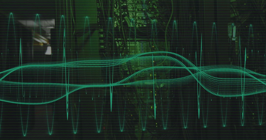 Digital Data Stream with Stock Market Interface in Green