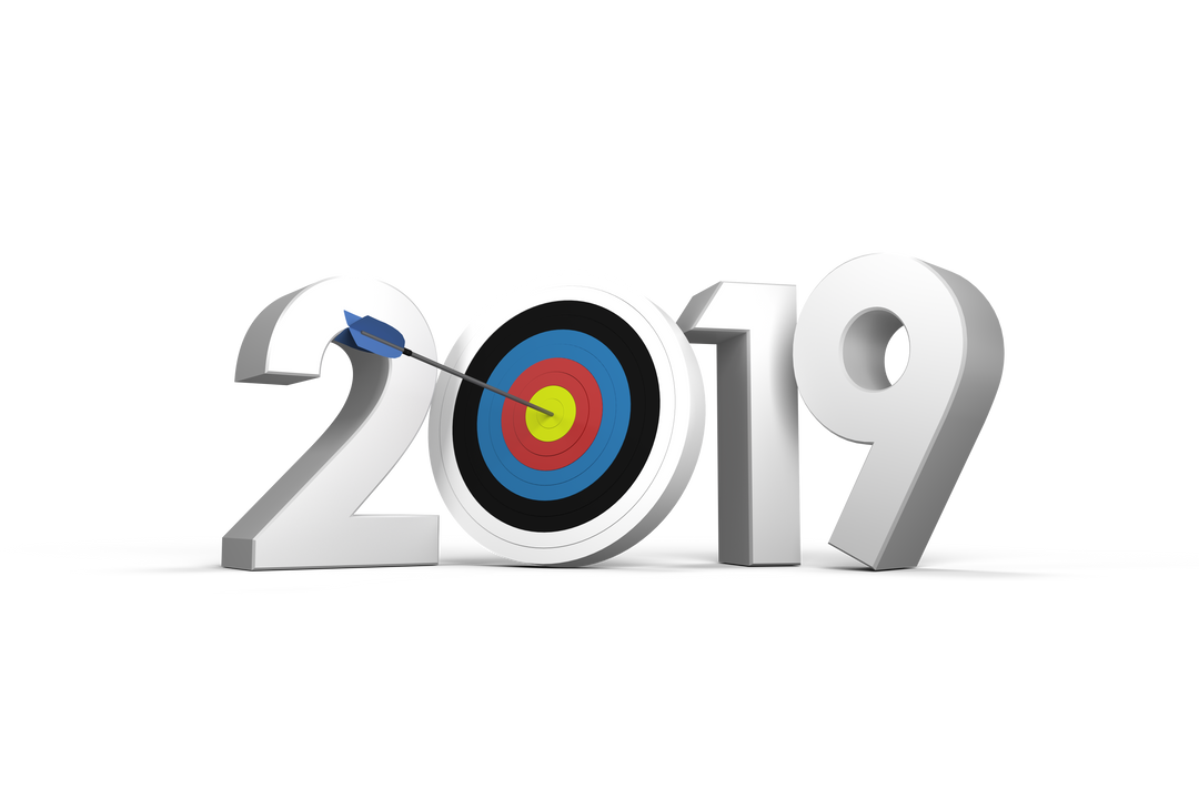 2019 Number with Arrow and Target on Transparent Background - Download Free Stock Images Pikwizard.com