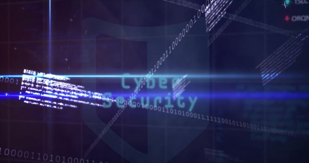 Cybersecurity Concept with Digital Interface and Code