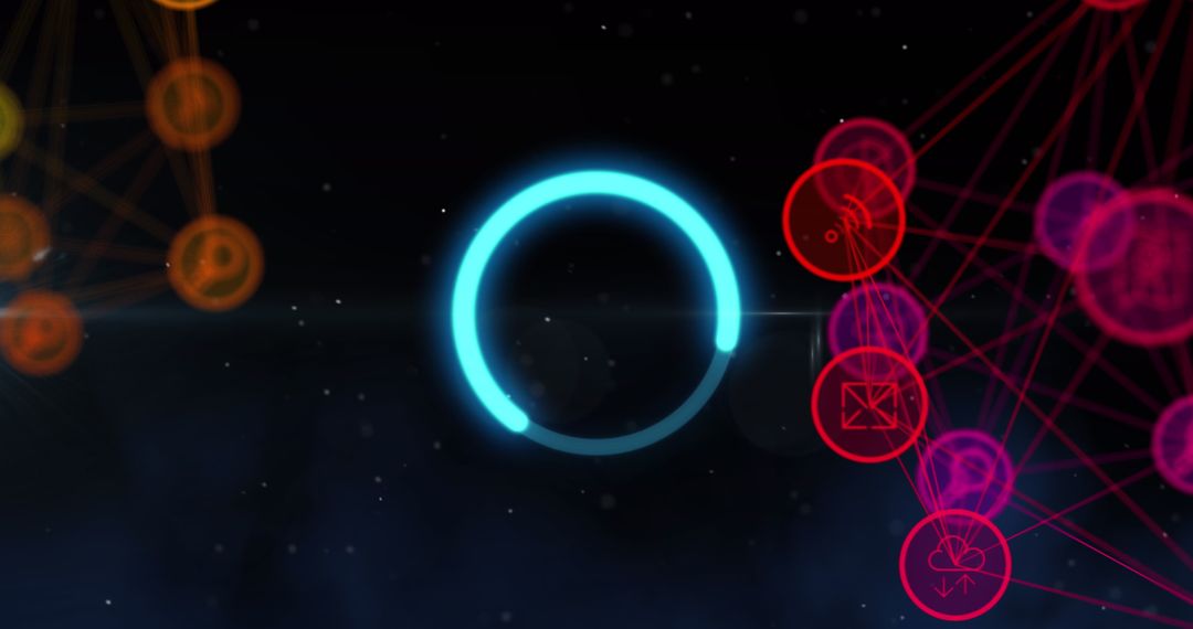 Digital Interface with Global Network of Connections and Icons