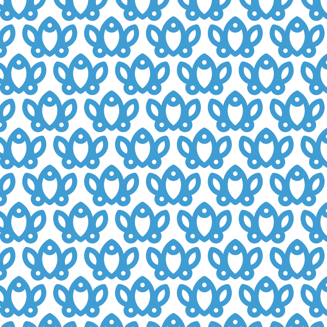 Seamless Repetitive Blue Petal Pattern Design on Transparent Background