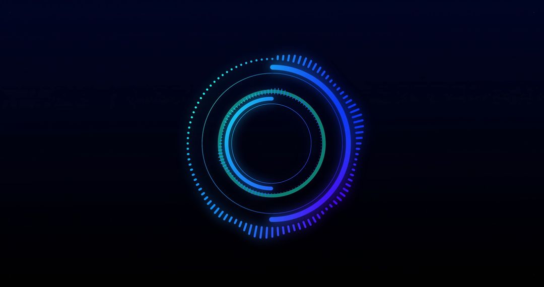 Blue Sci-Fi Circular Progression Rings on Black Background