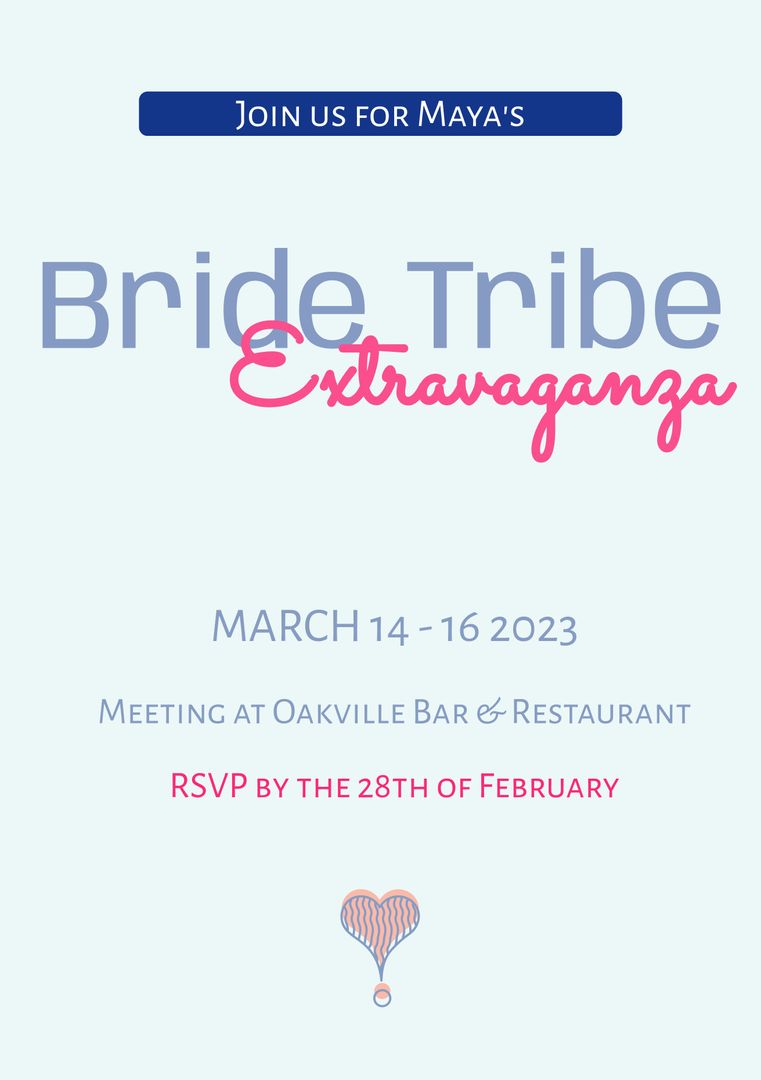 Bride Tribe Invitation Poster for Bachelorette Party Celebration - Download Free Stock Templates Pikwizard.com