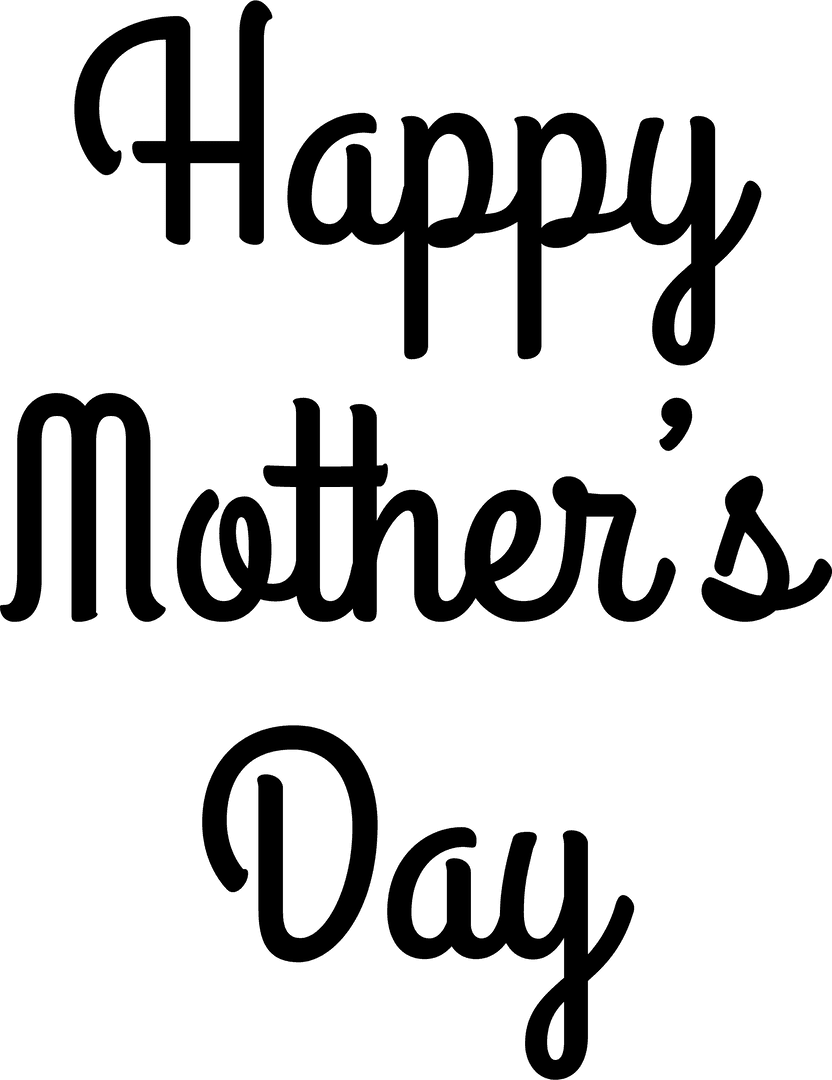 Transparent Happy Mother's Day Celebration Text