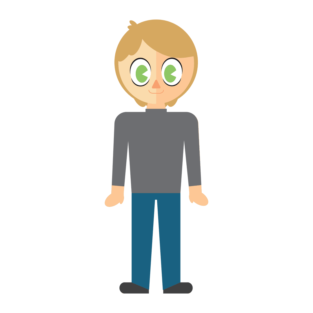 Transparent Vector Character with Blonde Hair and Smile