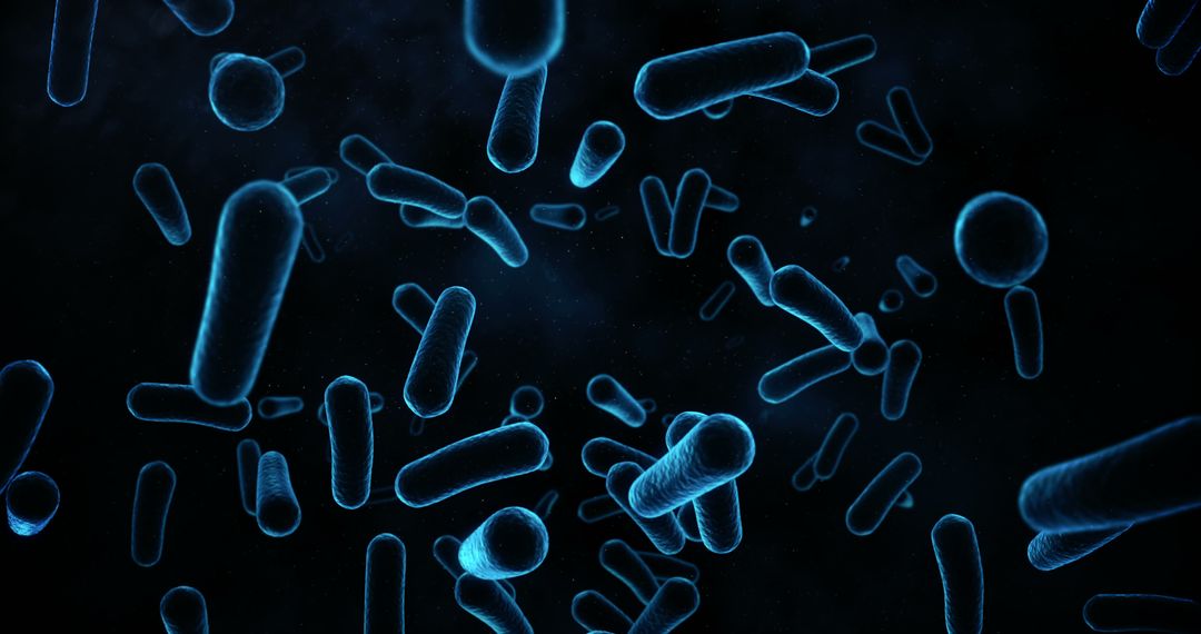 Microscopic Blue Bacteria Floating in Dark Space - Free Images, Stock Photos and Pictures on Pikwizard.com