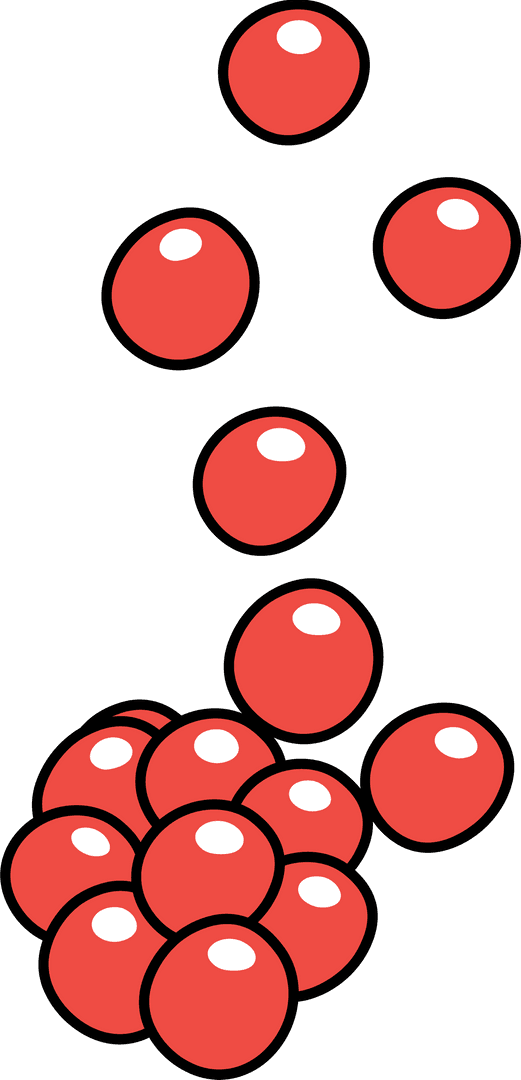 Glossy Red Spheres Cluster Floating on White Background