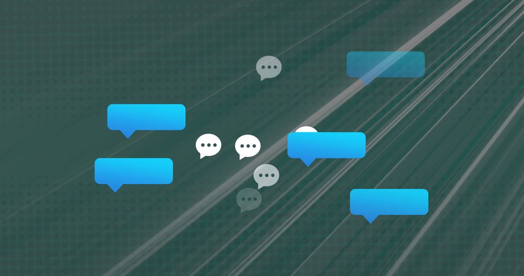 Abstract Speech Bubbles and Light Trails on Grey Background