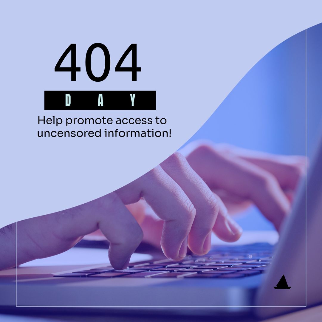 404 Day Concept with Hands Typing on Laptop Keyboard