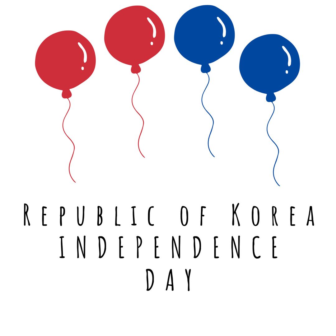 Republic of Korea Independence Day with Decorative Balloons