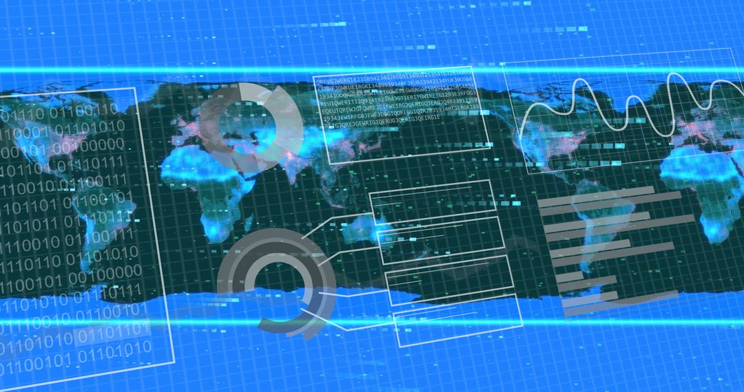 Global Data Processing and Digital Visualization on World Map - Free Images, Stock Photos and Pictures on Pikwizard.com