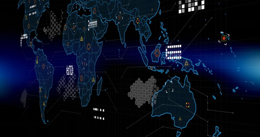 Global Data Visualization on Digital World Map Interface - Free Images, Stock Photos and Pictures on Pikwizard.com