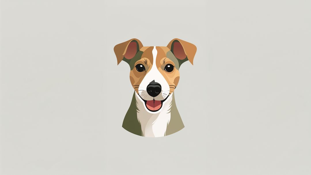 Minimalist Dog Illustration with Adorable Expression