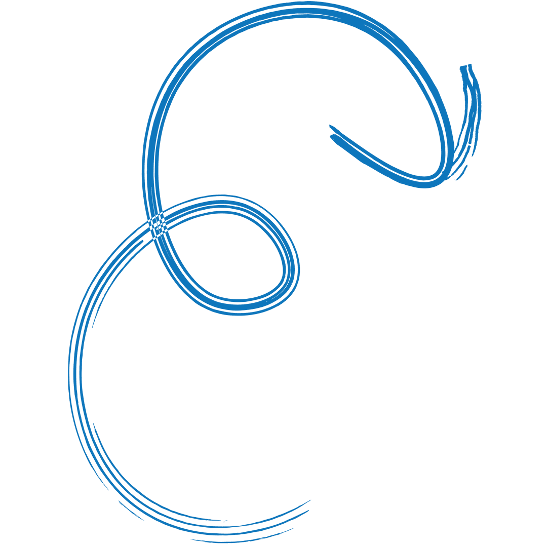Blue Spiral Arrow Symbol on Transparent Background for Directions