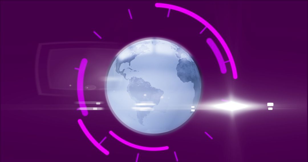 Digital Globe with Technological Data Elements