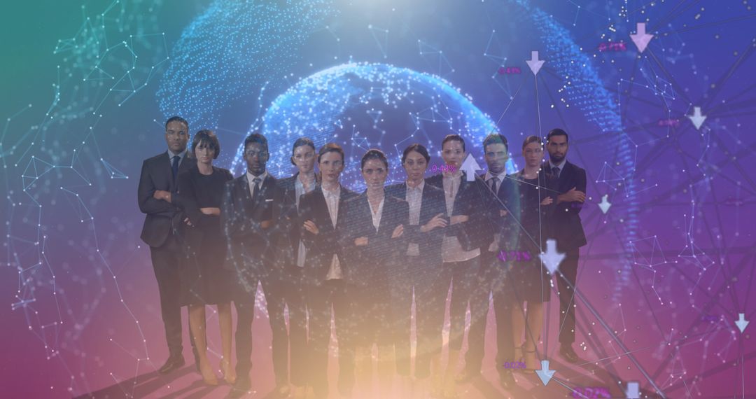 Diverse Business Team with Global Digital Connections