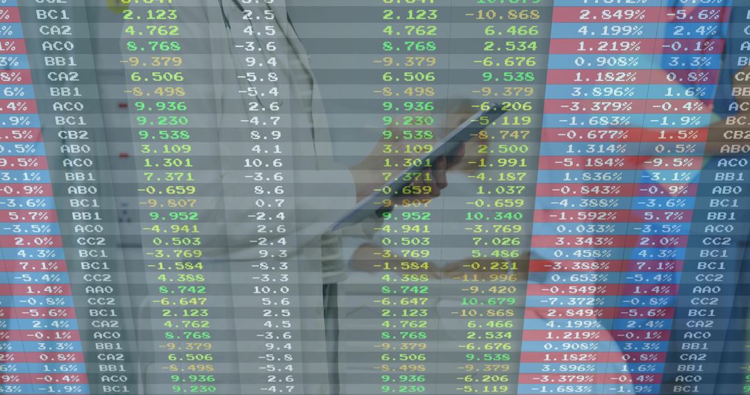 Businesswoman Using Smartphone to Track Stock Tickers in Modern Office